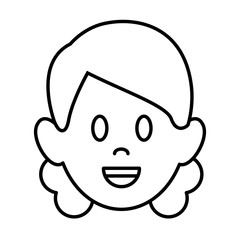Woman smiling cartoon icon vector illustration graphic design