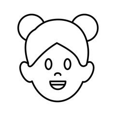 Woman smiling cartoon icon vector illustration graphic design