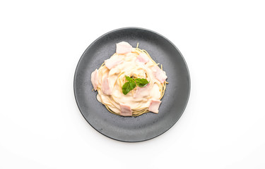 spaghetti carbonara ham