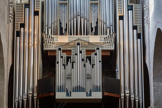 Church organ pipes