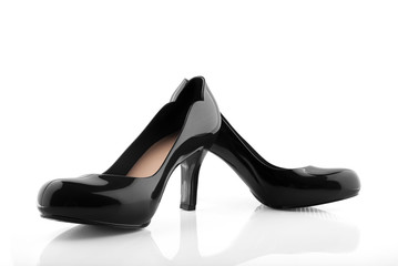 Black high heel isolated on white with clipping path