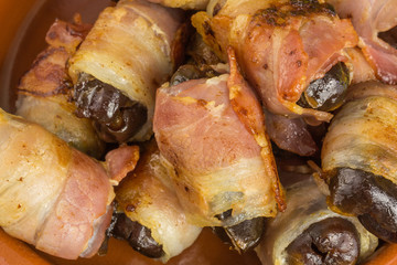 antipasti variations with dates and bacon