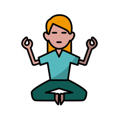 Woman doing yoga icon vector illustration graphic design