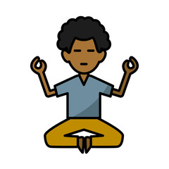 Man doing yoga icon vector illustration graphic design