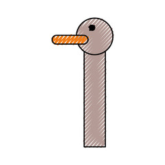 flat line  colored ostrich  doodle over white background  vector illustration