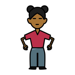 Woman relaxing with eyes closed icon vector illustration graphic design