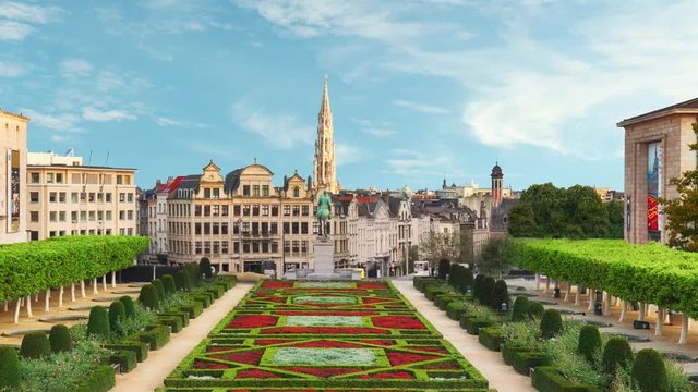 Cityscape of Brussels - Time lapse 