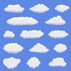 White cartoon clouds