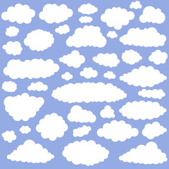 White cartoon clouds
