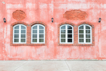 Fototapeta premium window on wall in vintage style. Italy home style