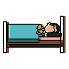 Sleeping in bed icon vector illustration graphic design