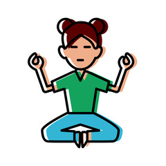 Woman doing yoga icon vector illustration graphic design