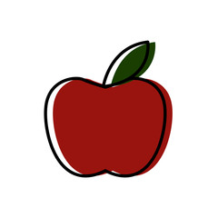 Delicious apple fruit icon vector illustration graphic design