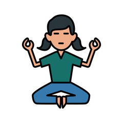 Woman doing yoga icon vector illustration graphic design
