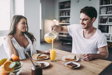 Couple on kitchen