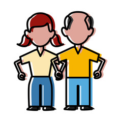 Woman and man couple icon vector illustration graphic design