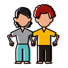 Woman and man couple icon vector illustration graphic design