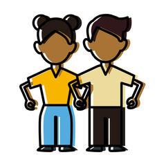 Fototapeta premium Woman and man couple icon vector illustration graphic design