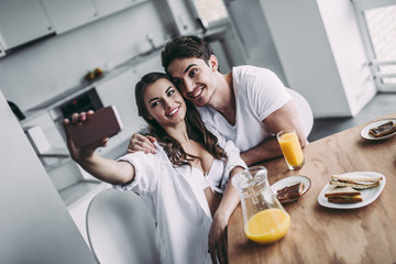 Couple on kitchen