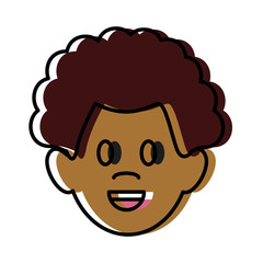 Woman smiling cartoon icon vector illustration graphic design