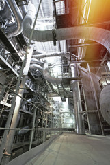 Industrial zone, Steel pipelines, valves and ladders