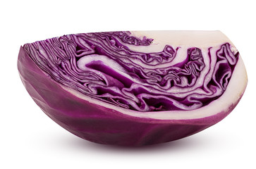 Fototapeta premium Red cabbage slice in fourth