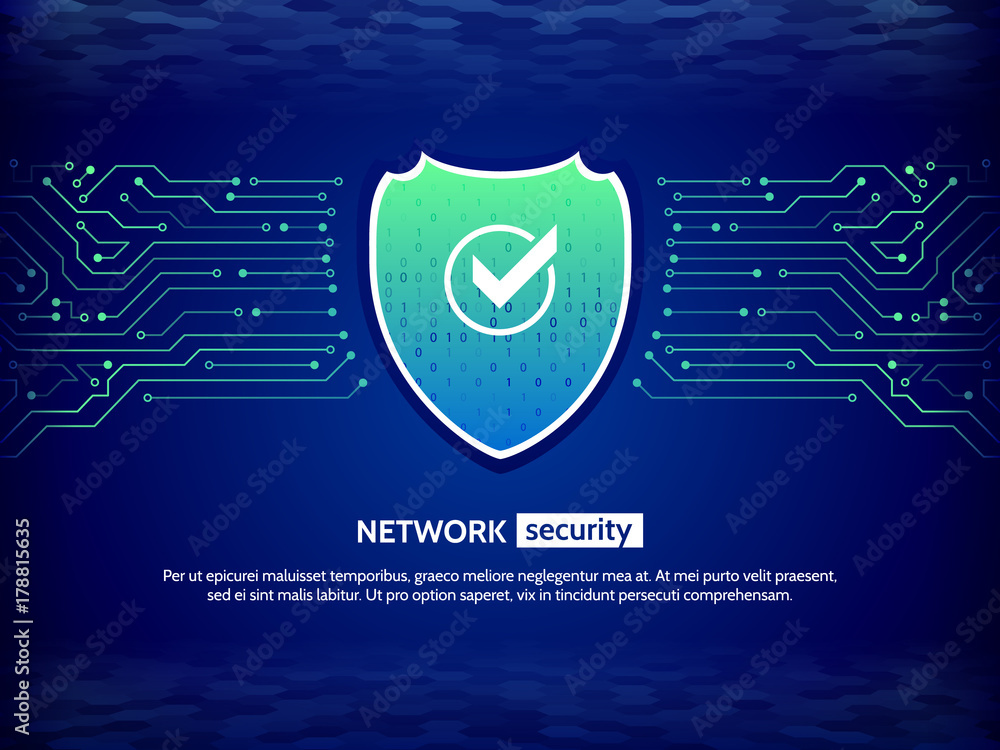 Leinwandbilder abstract high tech circuit board. security shield concept. internet security. vector illustration di