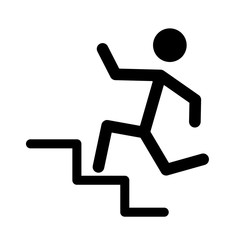 Man running in stairways icon vector illustration graphic design