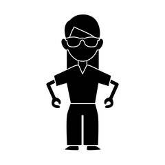 Man with sunglasses icon vector illustration graphic design