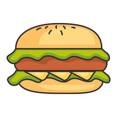 delicious burger isolated icon