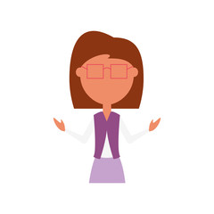 cartoon teacher woman icon over white background colorful design  vector illustration