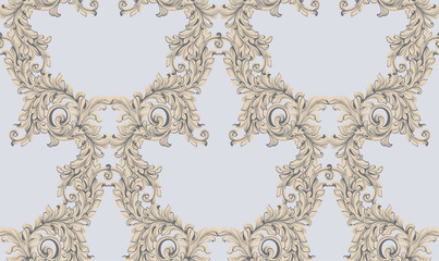 Baroque pattern background. Ornament Decor for invitation, wedding, greeting cards. Vector illustrations