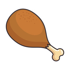 chicken thigh isolated icon
