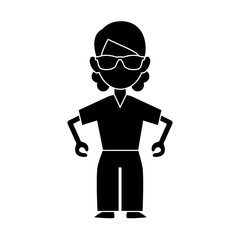 Woman smiling cartoon icon vector illustration graphic design