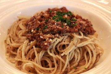 ミートソースパスタ