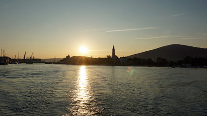 sunset in croatian city of trogir