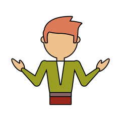 cartoon teacher man icon over white background vector illustration