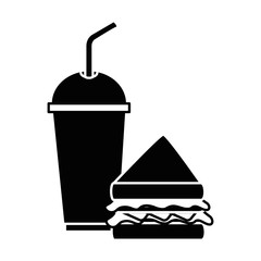 delicious sandwish and soda