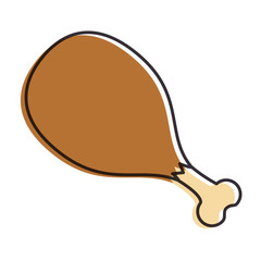 chicken thigh isolated icon