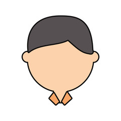 cartoon man face icon over white background vector illustration