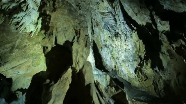 Inside of a beautiful colourful cave