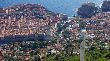 Naklejka premium amazing view from the dubrovnik cable car