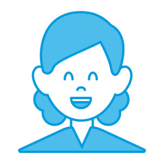 Woman smiling cartoon icon vector illustration graphic design