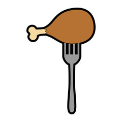 fork with chicken thigh