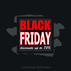 Black Friday sale inscription. Black Friday banner design template