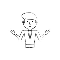 cartoon teacher man icon over white background vector illustration