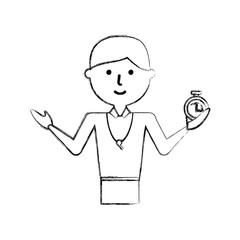 cartoon teacher man icon over white background vector illustration