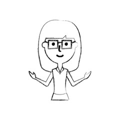 cartoon teacher woman icon over white background vector illustration