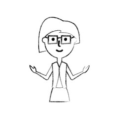 cartoon teacher woman icon over white background vector illustration