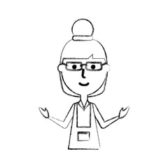 cartoon teacher woman icon over white background vector illustration